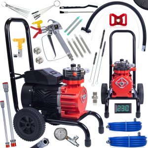 Rosfix Agregat malarski Rosfix Red Strong Storm 1100 RSS05 3500W 22MPA 18L/min z wielkim zestawem akcesoriów do malowania 1