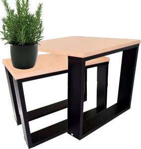 Lehmann STOLIK KAWOWY LEHMANN 2 szt DĄB NATURE 50x50 + 50x30 8