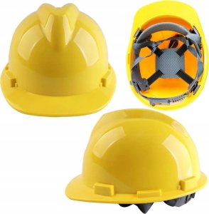 Rosfix Kask ochronny, hełm roboczy budowlany - żółty z tworzywa HDPE 1