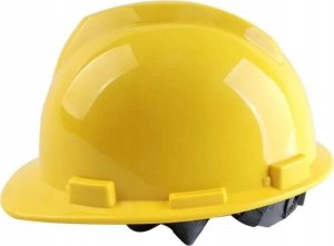 Rosfix Kask ochronny, hełm roboczy budowlany - żółty z tworzywa HDPE 3