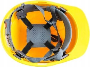 Rosfix Kask ochronny, hełm roboczy budowlany - żółty z tworzywa HDPE 4