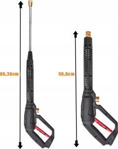Myjka ciśnieniowa Rosfix Pistolet do myjki ciśnieniowej Pro Clean Gun PCG1 z przyłączem M22x1,5; trzpień 14mm + lanca z szybkozłączką 1/4" 5
