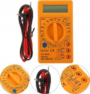 Rosfix MIERNIK UNIWERSALNY MULTIMETR CYFROWY DT-830D PRZYRZĄD POMIAROWY PRZEWODY 2