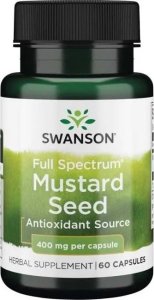 Swanson Swanson - Full Spectrum Mustard Seed, Ziarno Gorczycy, 400mg, 60 kapsułek 1