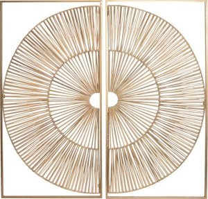 Home ESPRIT Dekoracja ścienna Home ESPRIT Złoty Naturalny 50 x 2 x 100 cm (2 Części) 1