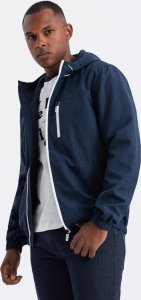 Kurtka męska Ombre Lekka sportowa kurtka męska z polarową podszewką  granatowa V2 OM-JANP-0136 L 5