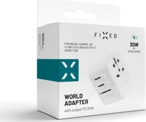 Fixed Fixed | Voyager World Adapter | FIXCT30-1C2A-WH | USB-A/USB-C | Travel Adapter 13