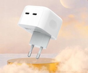 Ładowarka . DENMEN ŁADOWARKA SIECIOWA DUAL USB-C 35W DC20 3