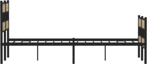 vidaXL vidaXL Metalowa rama łóżka, bez materaca, dąb sonoma, 120x190 cm 5