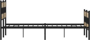 vidaXL vidaXL Metalowa rama łóżka, bez materaca, dąb sonoma, 140x190 cm 5