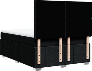 vidaXL Łóżko kontynentalne z materacem, czarne, tkanina 160x200 cm 6