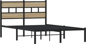 vidaXL vidaXL Metalowa rama łóżka, bez materaca, dąb sonoma, 120x200 cm 3