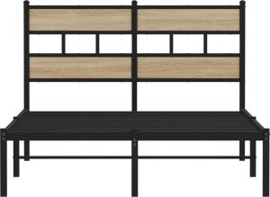 vidaXL vidaXL Metalowa rama łóżka, bez materaca, dąb sonoma, 120x200 cm 4