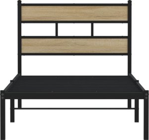 vidaXL vidaXL Metalowa rama łóżka, bez materaca, dąb sonoma, 107x203 cm 4