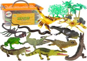 Figurka LeanToys Zestaw Figurek Gady Płazy Akcesoria 22 szt. 1