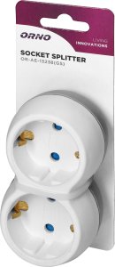 Orno Rozgałęźnik 2x2P+Z (Schuko), biało-szary 2