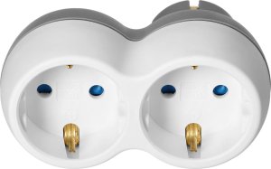 Orno Rozgałęźnik 2x2P+Z (Schuko), biało-szary 3