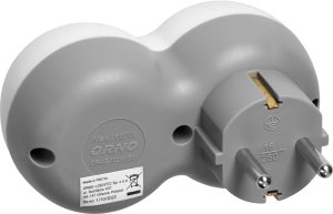 Orno Rozgałęźnik 2x2P+Z (Schuko), biało-szary 6
