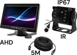 Wideorejestrator Nvox Monitor samochodowy lcd 7 cali 12/24v kabel 5m oraz kamera cofania 4pin zestaw ahd 1