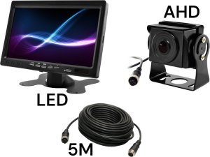 Wideorejestrator Nvox Monitor samochodowy lcd 7 cali 12/24v kabel 5m oraz kamera cofania 4pin zestaw ahd 1