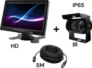 Wideorejestrator Nvox Monitor samochodowy lcd 7 cali 12/24v kabel 5m oraz kamera cofania 4pin zestaw hd 1