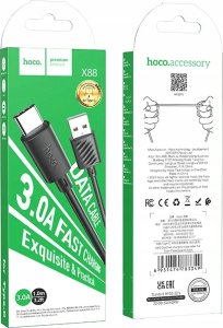 Kabel USB Hoco USB-A - USB-C 1 m Czarny (X88Ac black) 5