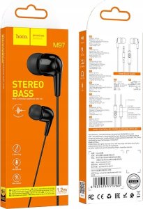 Słuchawki Hoco HOCO słuchawki przewodowe Jack 3,5 mm z mikrofonem M97 czarne 2