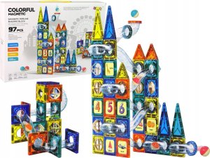 LeanToys Klocki Magnetyczne Zamek Tor Dla Kulek 97 Elementów 1
