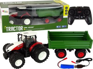 LeanToys Traktor Zdalnie Sterowany z Przyczepą 1:24 Czerwony Zielony 1