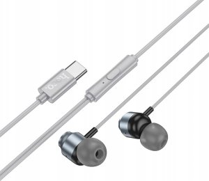 Słuchawki Hoco HOCO słuchawki przewodowe Typ C z mikrofonem M122 szare 2