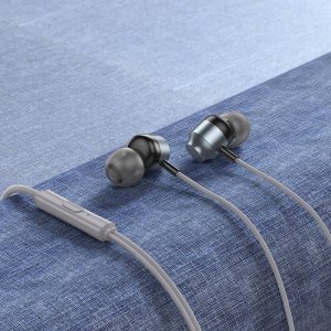 Słuchawki Hoco HOCO słuchawki przewodowe Typ C z mikrofonem M122 szare 3