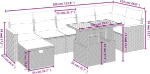 vidaXL 8-cz. zestaw mebli ogrodowych z poduszkami, beżowy, polirattan 4