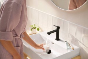 Bateria umywalkowa Hansgrohe Hansgrohe bateria umywalkowa 110 CoolStart bez kompletu odpływowego Rebris S, czarny mat 72520670 3