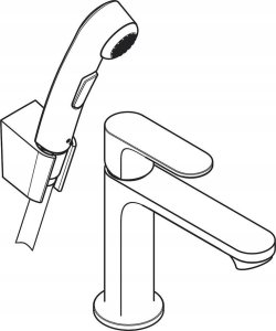 Bateria umywalkowa Hansgrohe Hansgrohe bateria umywalkowa 110 z główką Bidette i wężem 160 cm, bez kompletu odpływowego Rebris S, chrom 72215000 3