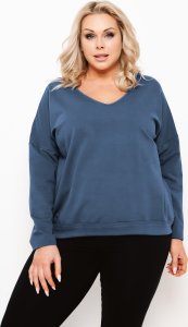 Italian fashion Italian Fashion Bluza damska dresowa KARINA długi rękaw jeans XXL 1