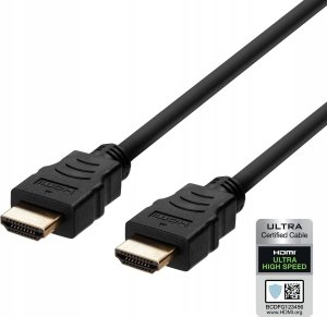 Kabel Deltaco Ultra High Speed HDMI kabelis DELTACO 5m, eARC, QMS, 8K at 60Hz, 4K at 120Hz, juodas / HU-50 1