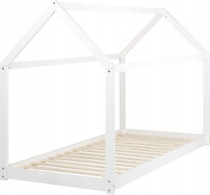 Beliani Łóżko dziecięce domek drewniane 90 x 200 cm białe TOSSE 4