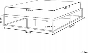 Beliani Łóżko metalowe 140 x 200 cm czarne VIRY 3