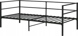 Beliani Łóżko metalowe 90 x 200 cm czarne BATTUT 5
