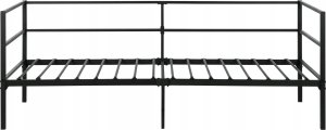 Beliani Łóżko metalowe 90 x 200 cm czarne BATTUT 6