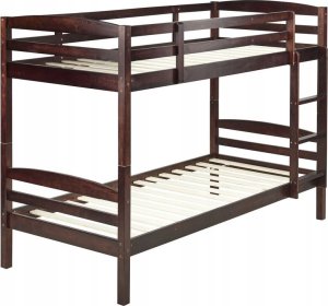 Beliani Łóżko piętrowe drewniane 90 x 200 cm ciemne REGAT 11