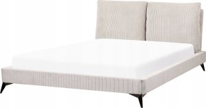 Beliani Łóżko sztruksowe 160 x 200 cm jasnobeżowe MELLE 4