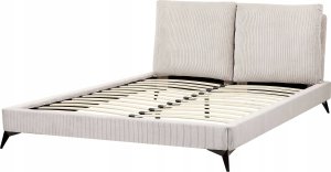 Beliani Łóżko sztruksowe 160 x 200 cm jasnobeżowe MELLE 6