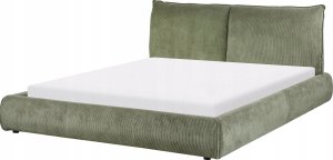Beliani Łóżko sztruksowe 160 x 200 cm zielone VINAY 5