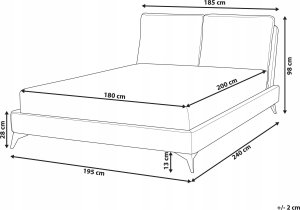 Beliani Łóżko sztruksowe 180 x 200 cm jasnobeżowe MELLE 3