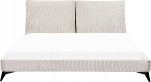 Beliani Łóżko sztruksowe 180 x 200 cm jasnobeżowe MELLE 5