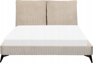 Beliani Łóżko sztruksowe140 x 200 cm beżowoszare MELLE 5