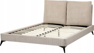 Beliani Łóżko sztruksowe140 x 200 cm beżowoszare MELLE 6