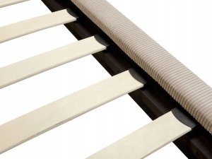 Beliani Łóżko sztruksowe140 x 200 cm beżowoszare MELLE 9