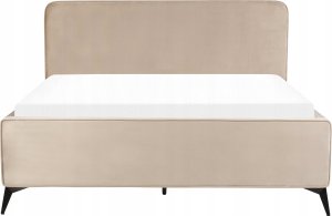 Beliani Łóżko welurowe 160 x 200 cm beżowoszare VALOGNES 5
